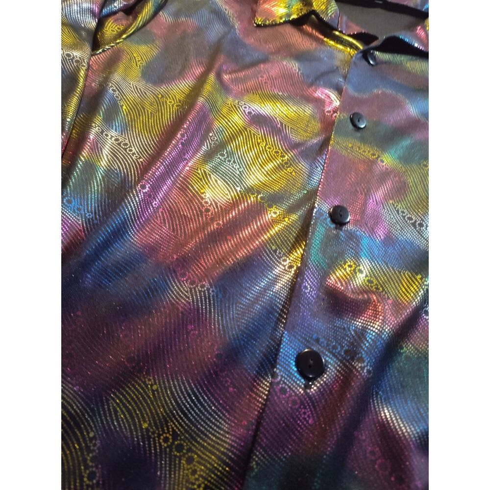 VINTAGE METALLIC PARTY SHIRT COLORS Glimmer PSYCHEDELIC Long Sleeve 1460 - Picture 2 of 7